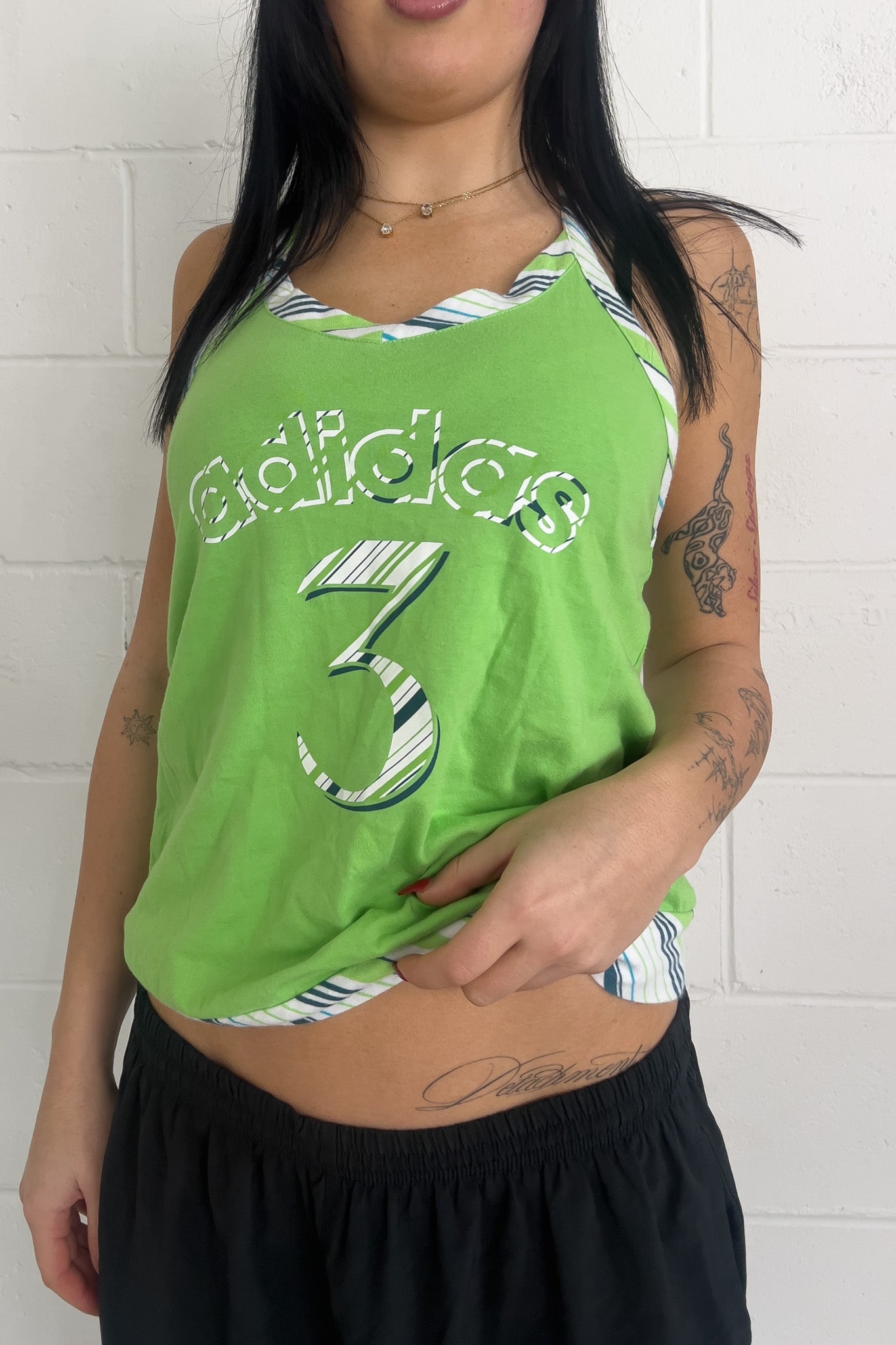 ADIDAS green halter top ★ Size labelled medium