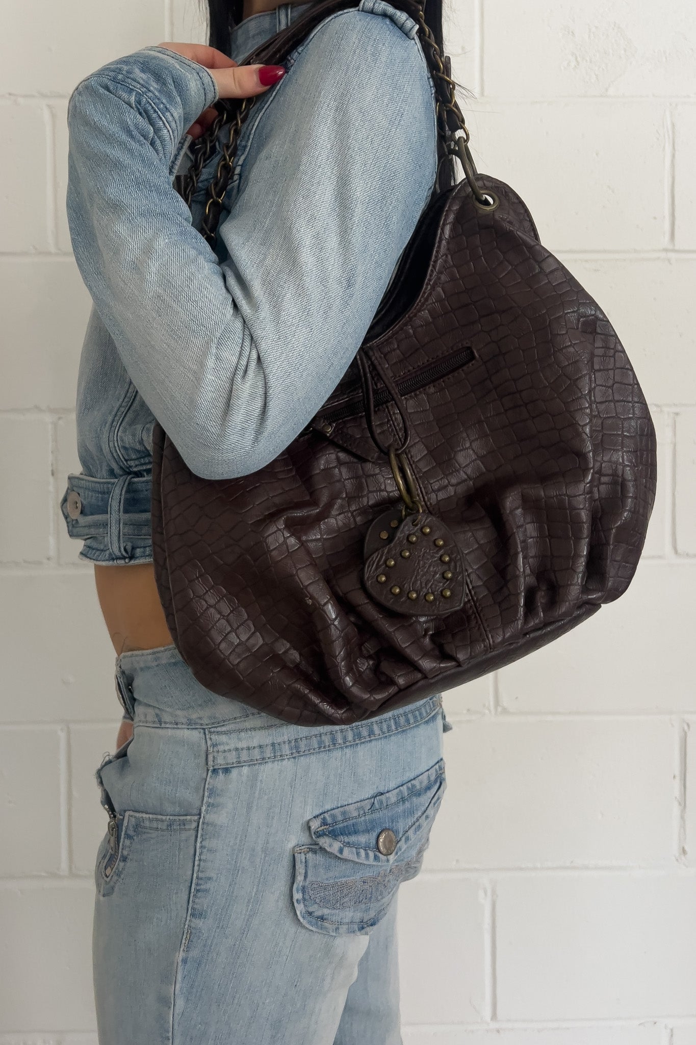 Brown detailed leather bag ★