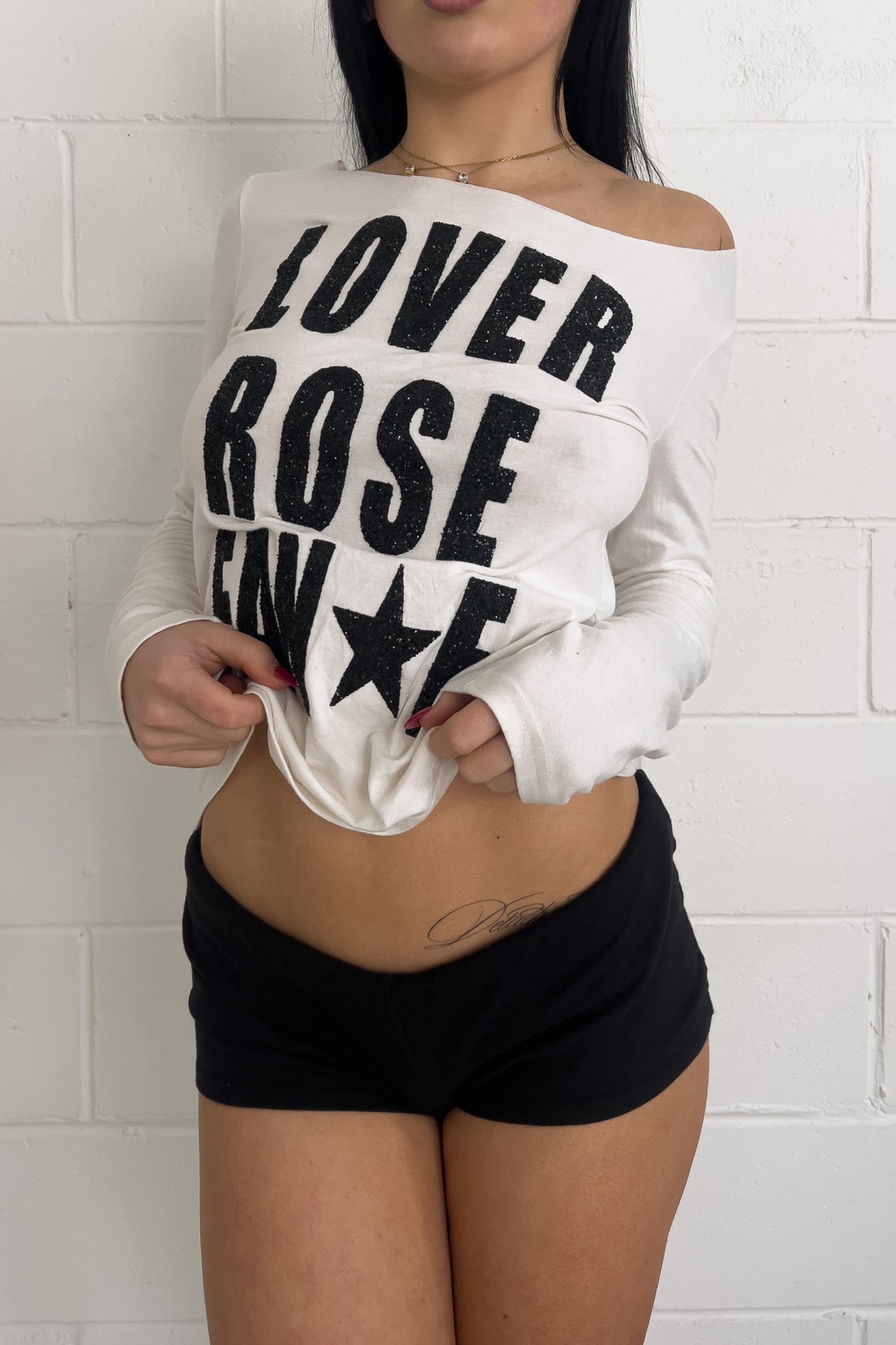 White + black "lover rose fan★F  ★ Size est small
