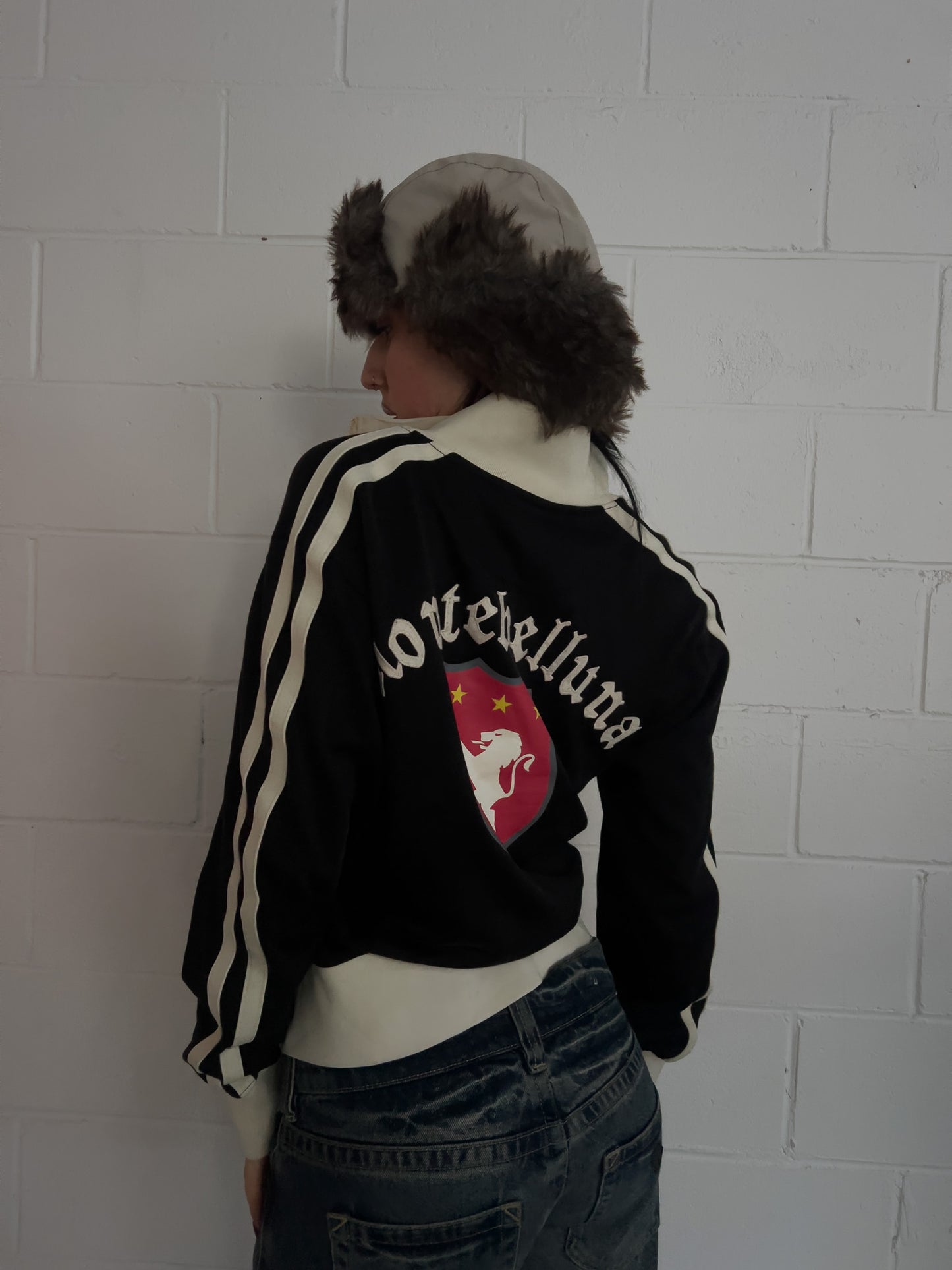 LOTTO black + cream track jacket ★ Size labelled medium