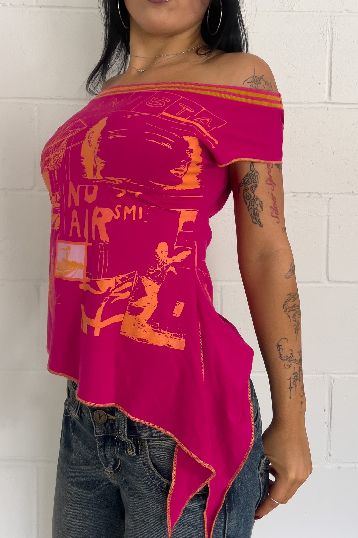 Pink + orange "urbanista" halter top  ★ Size est  medium/large