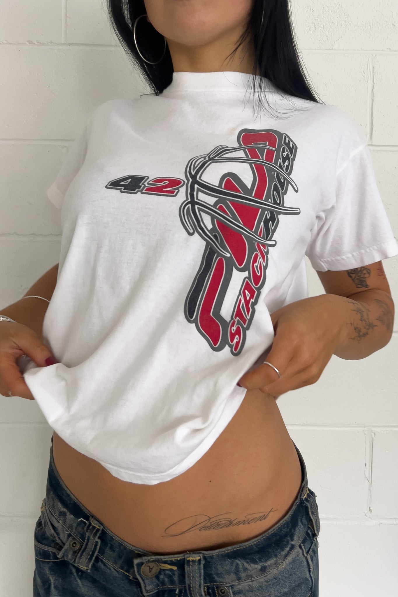 FILA white graphic tee  ★ Size labelled medium