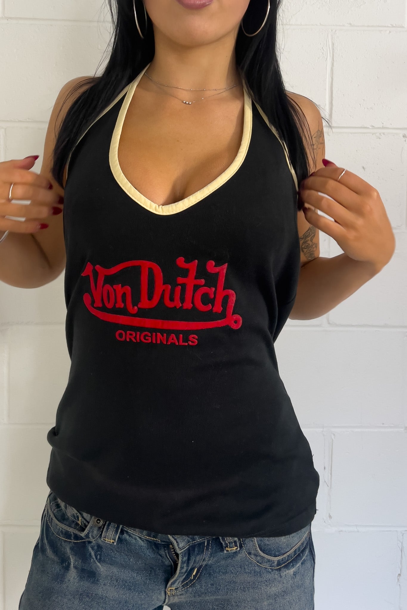 VONDUTCH black + cream + red halter  ★ Size est large
