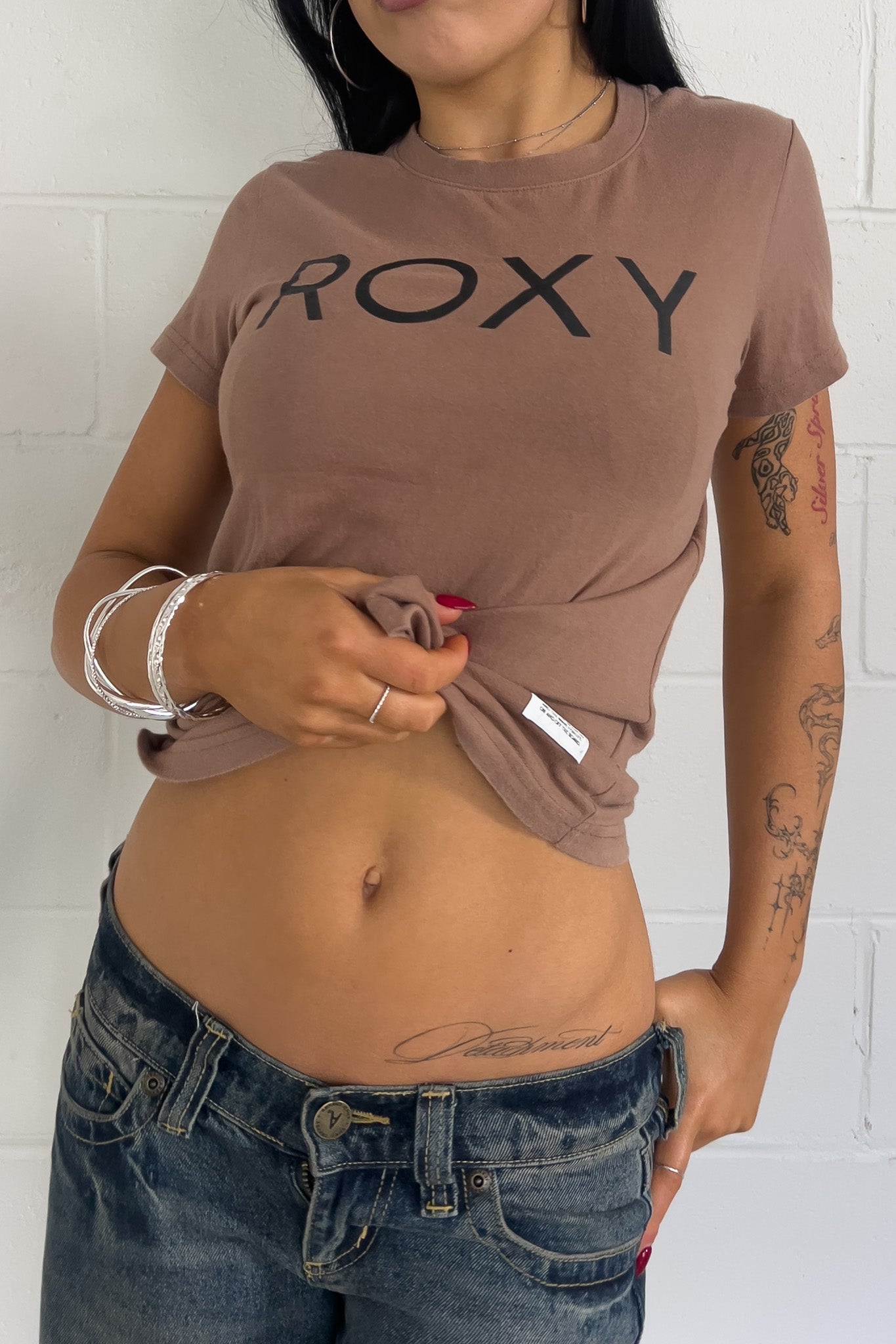 ROXY brown tee ★ Size labelled small