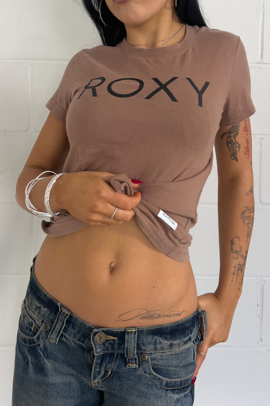 ROXY brown tee ★ Size labelled small