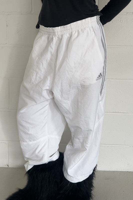 ADIDAS white + grey track capris ★ Size labelled 2XL