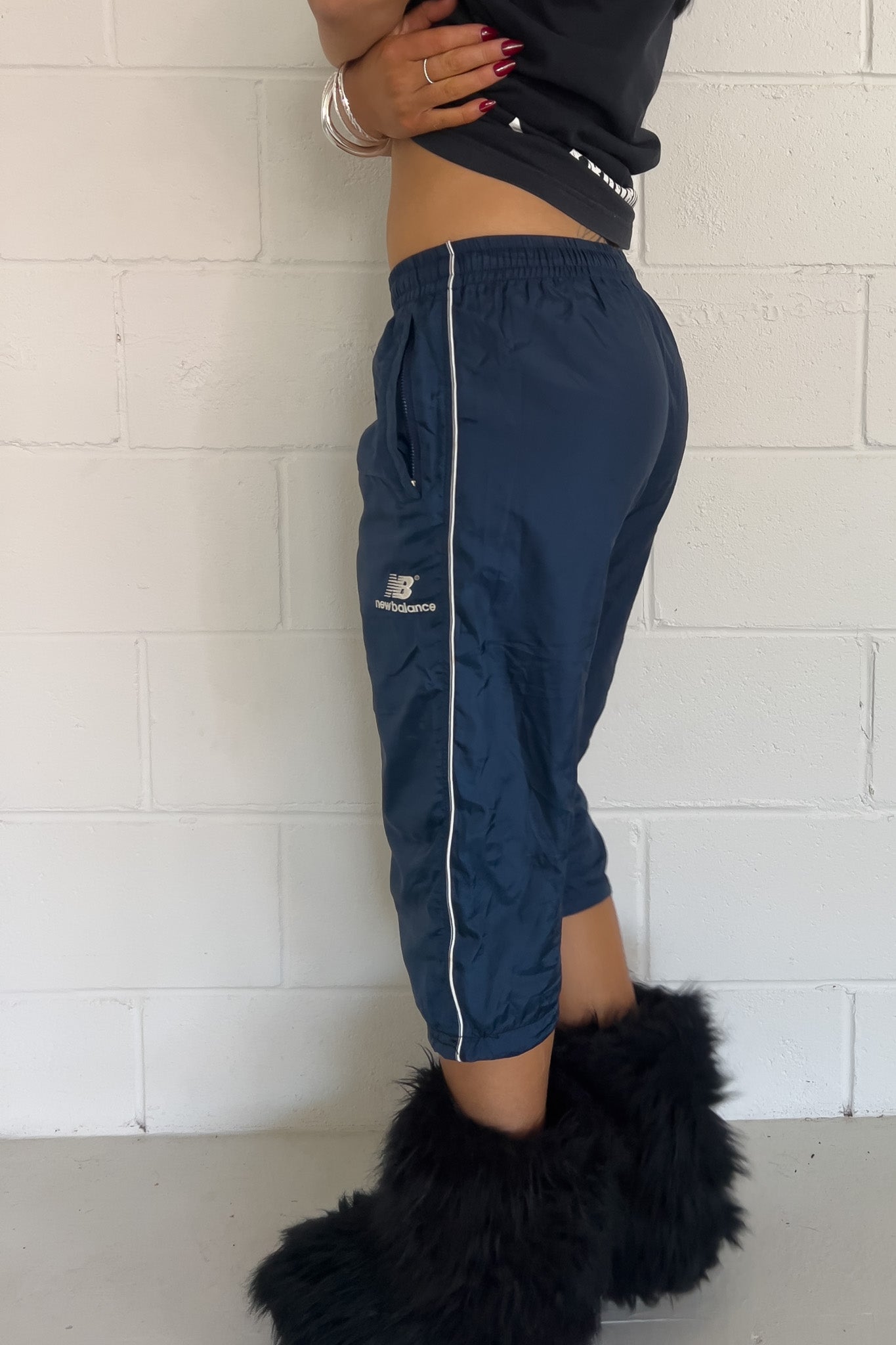 NEW BALANCE blue track capris ★ Size labelled medium