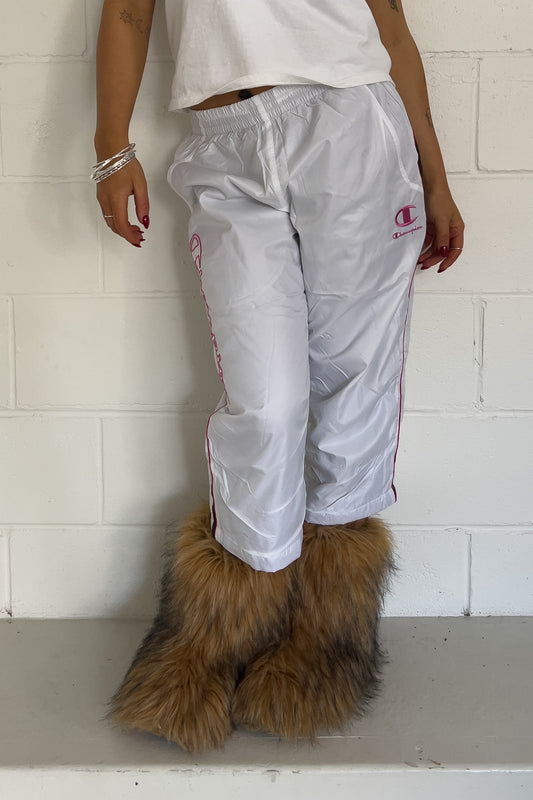CHAMPION white + pink track capris ★ Size labelled medium