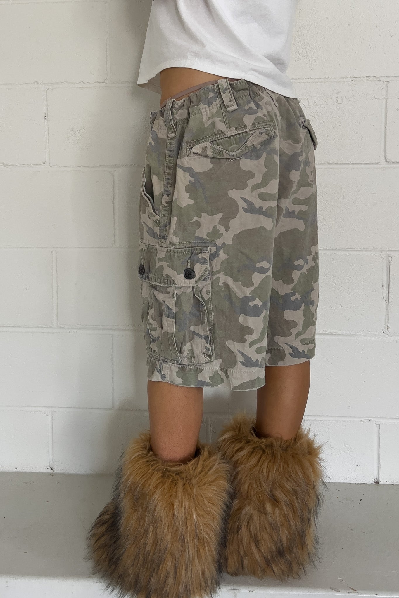 AMERICAN EAGLE green camo shorts ★ One size (Adjustable drawstring)
