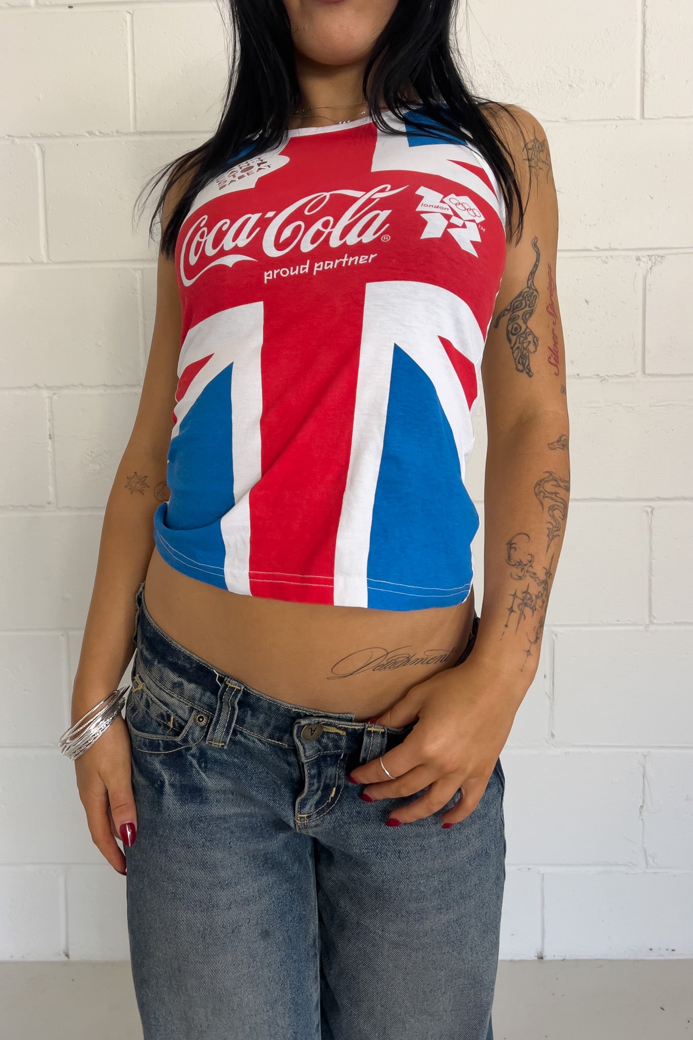COCA COLA "union jack" graphic tank  ★ Size labelled large