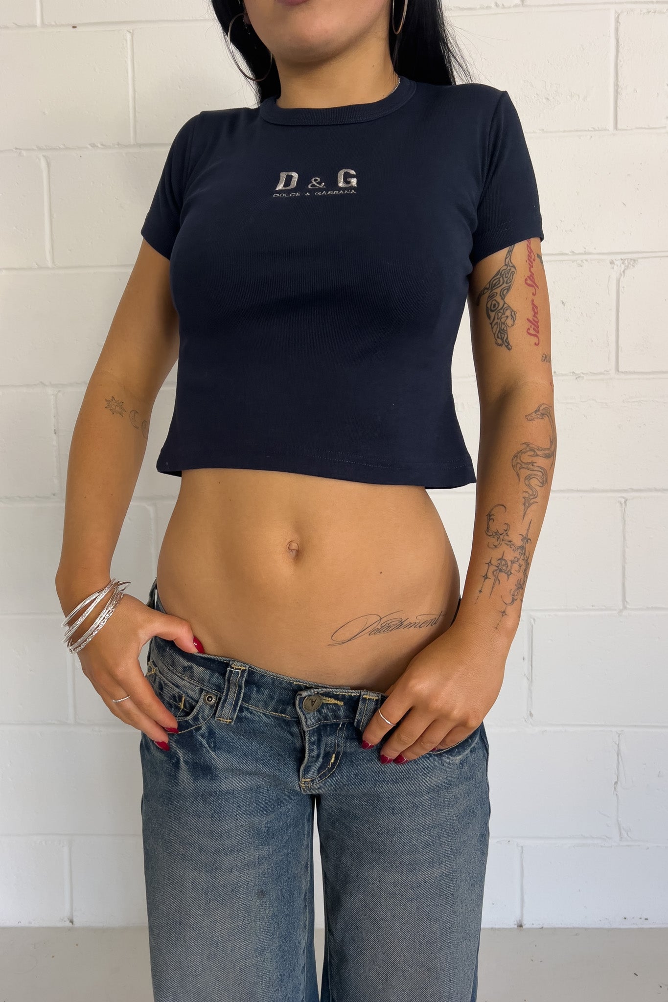 DOLCE & GABBANA navy tee ★ Size est small