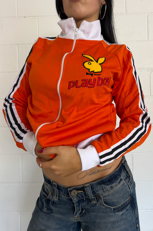 PLAYBOY orange track jacket ★ Size est large