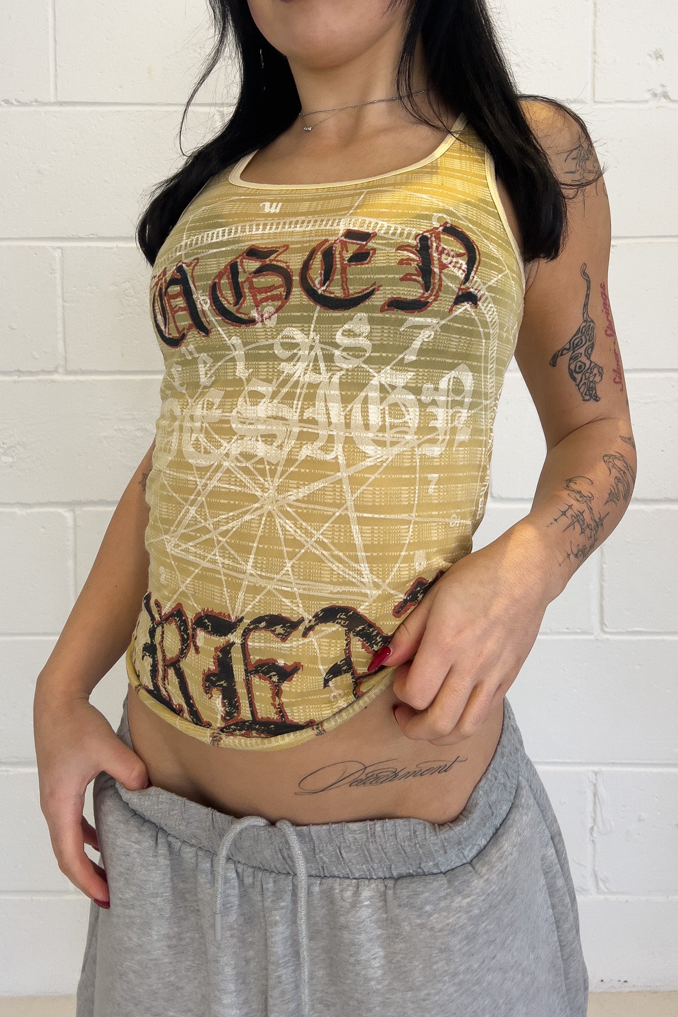 MU.GEN yellow graphic tank ★ Size est small/medium
