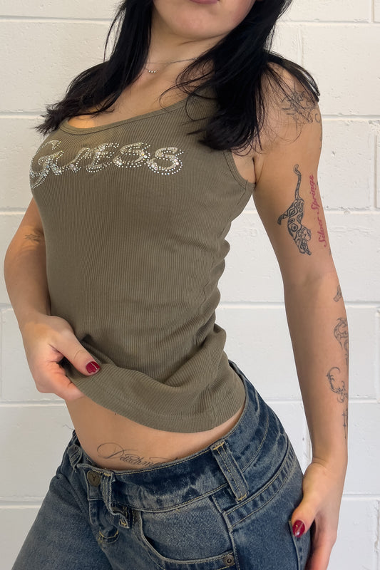 GUESS Khaki tank ★ Size labelled medium