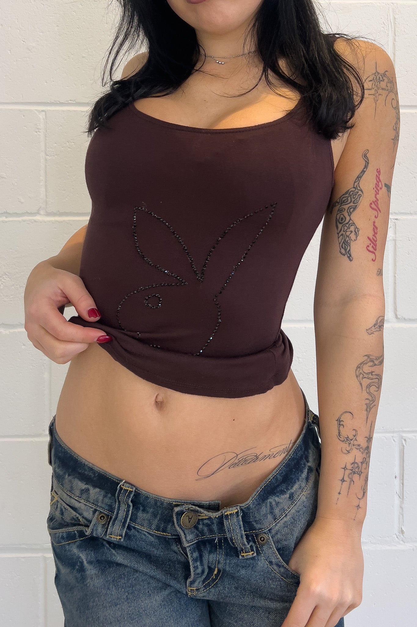 PLAYBOY brown tank  ★ Size est medium