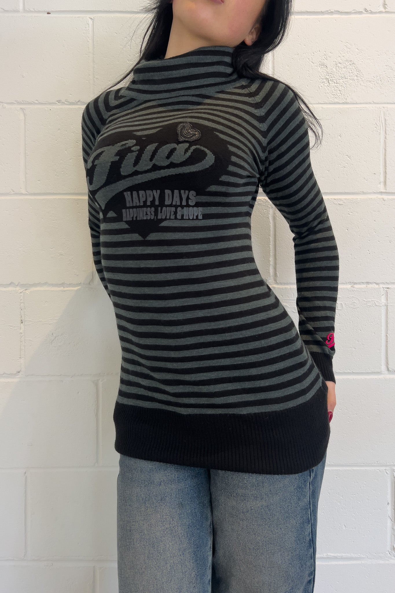 FILA SPORT black turtle knit ★ Size labelled medium