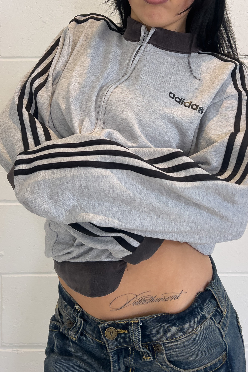 ADIDAS grey track jacket ★ Size labelled large