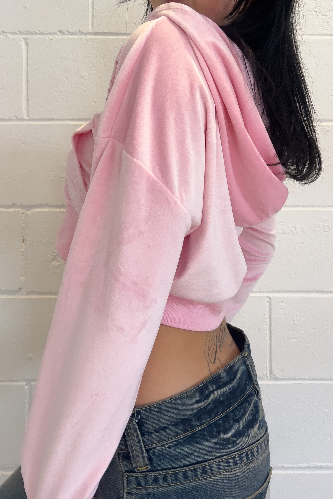 VONDUTCH pink diamonte cropped jacket ★ Size labelled medium