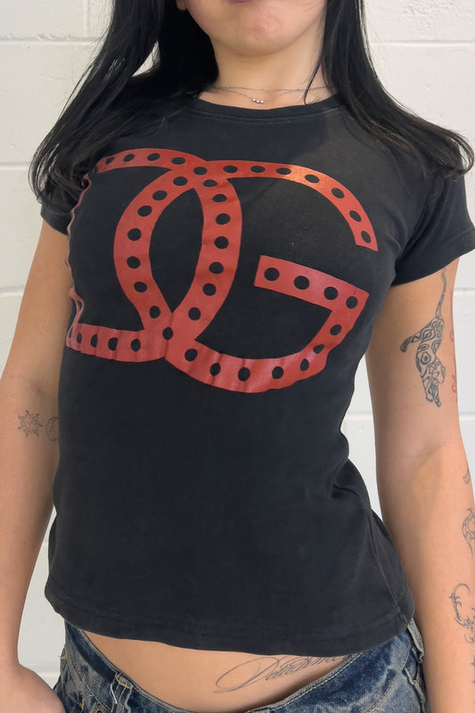 DOLCE & GABBANA black + red top ★ Size est medium
