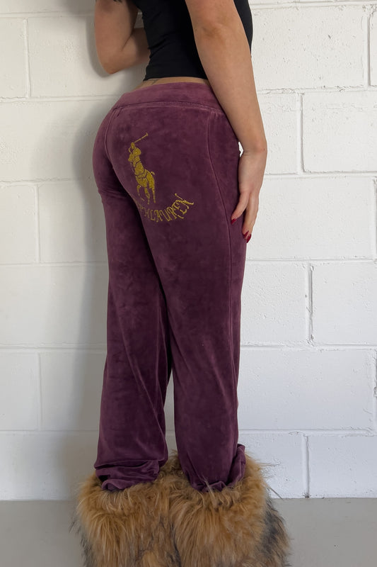 RALPH LAUREN purple track pants ★ Size labelled medium
