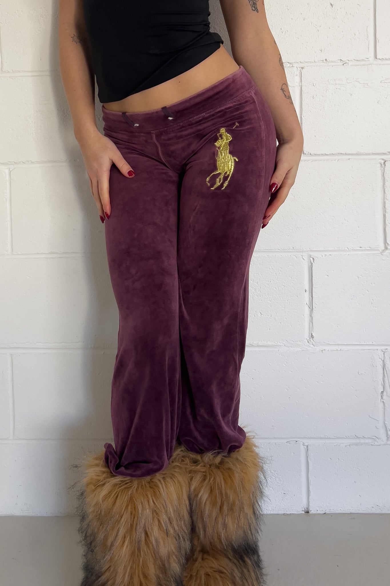 RALPH LAUREN purple track pants ★ Size labelled medium