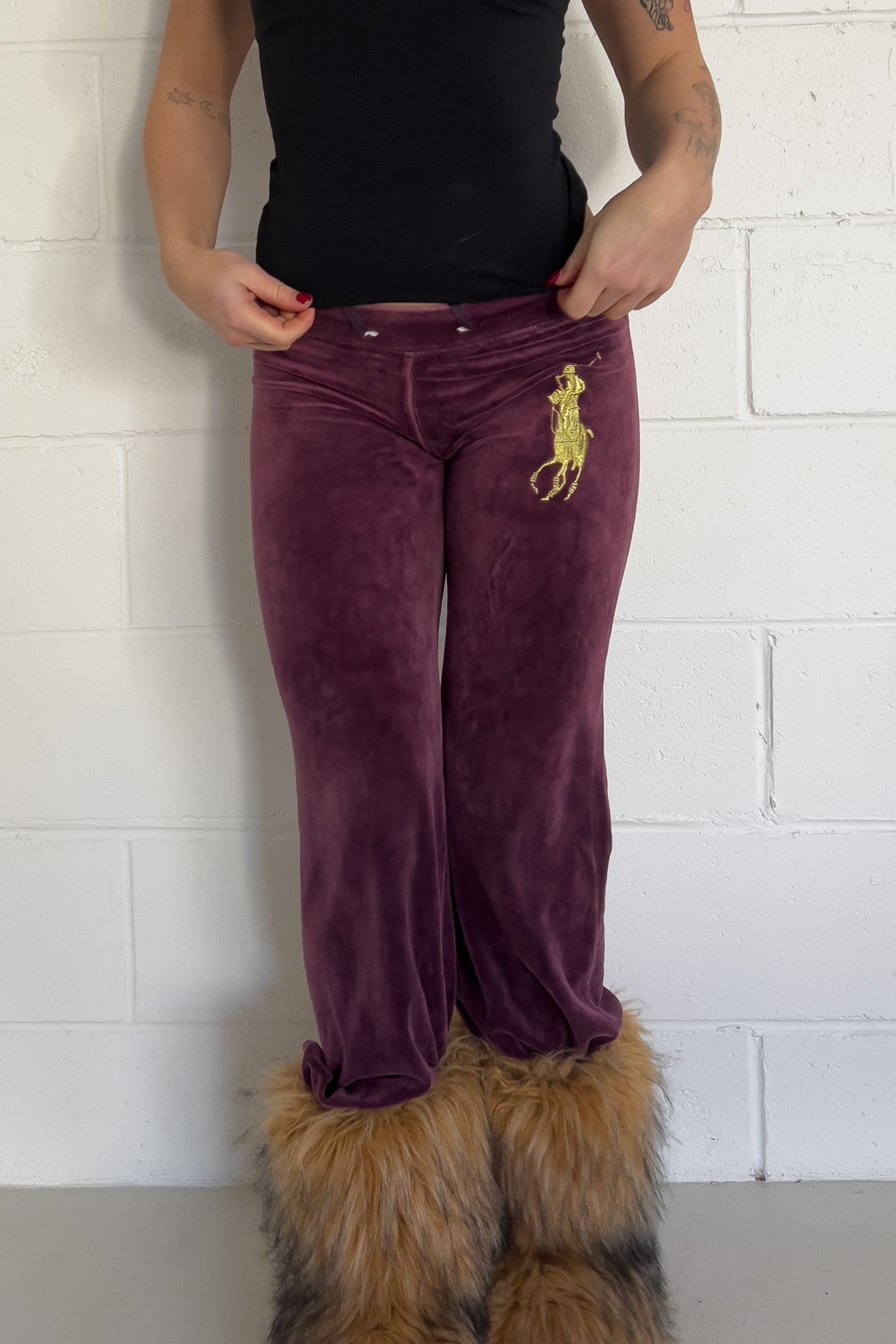 RALPH LAUREN purple track pants ★ Size labelled medium