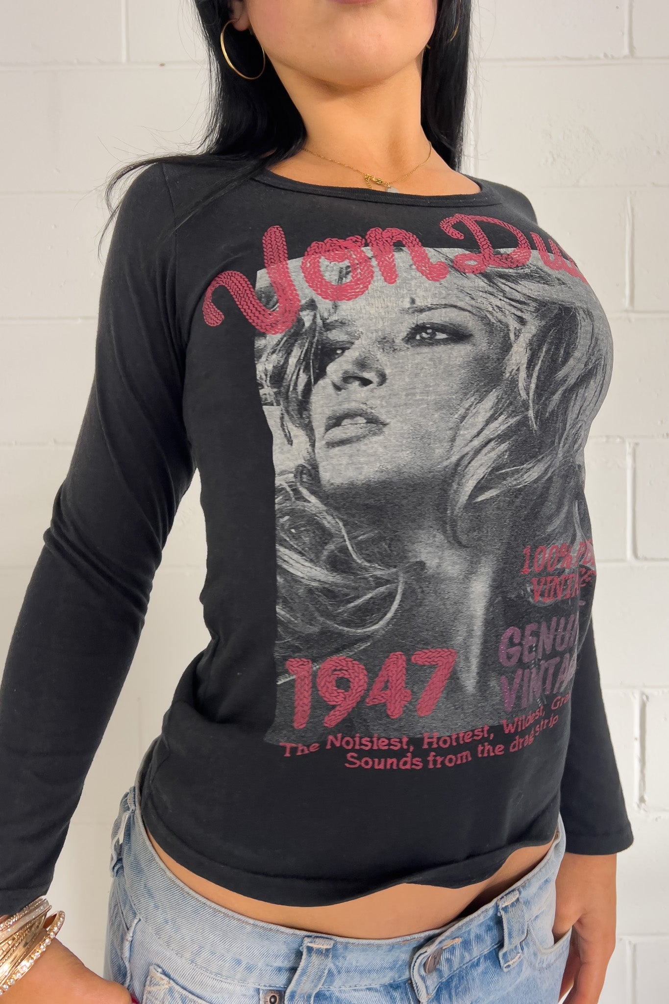VONDUTCH black graphic long sleeve ★ Size labelled medium