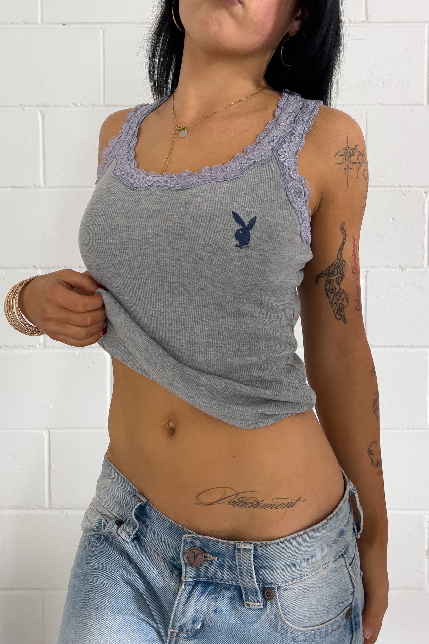 PLAYBOY grey tank  ★ Size labelled medium