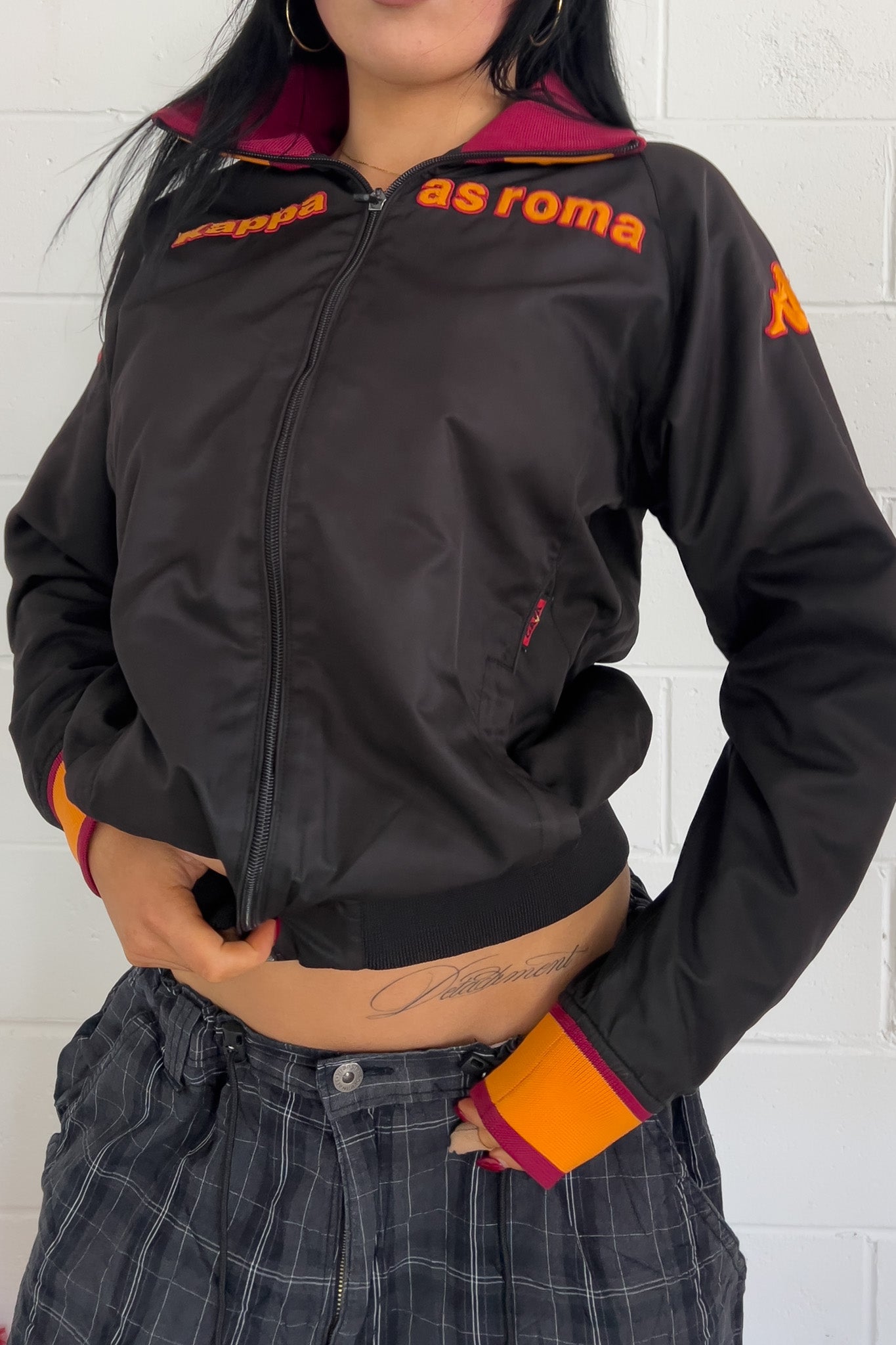 KAPPA black + orange "arsoma"jacket ★ Size labelled small