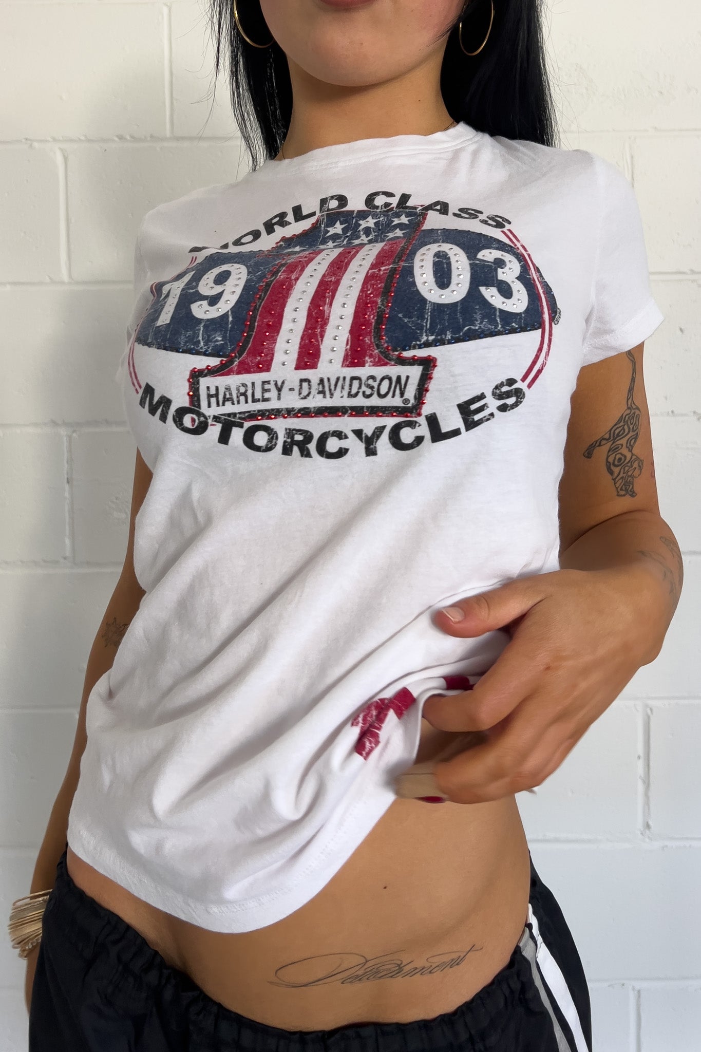 HARLEY DAVIDSON white graphic tee ★ Size labelled medium