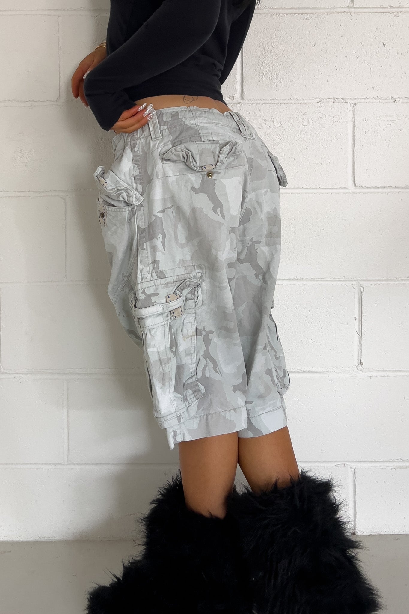 NEXT white camo shorts ★ One size (Adjustable drawstring)