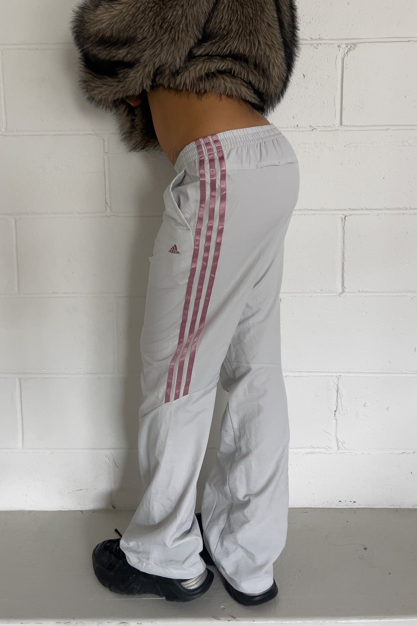 ADIDAS white + pink track pants ★ Size labelled medium