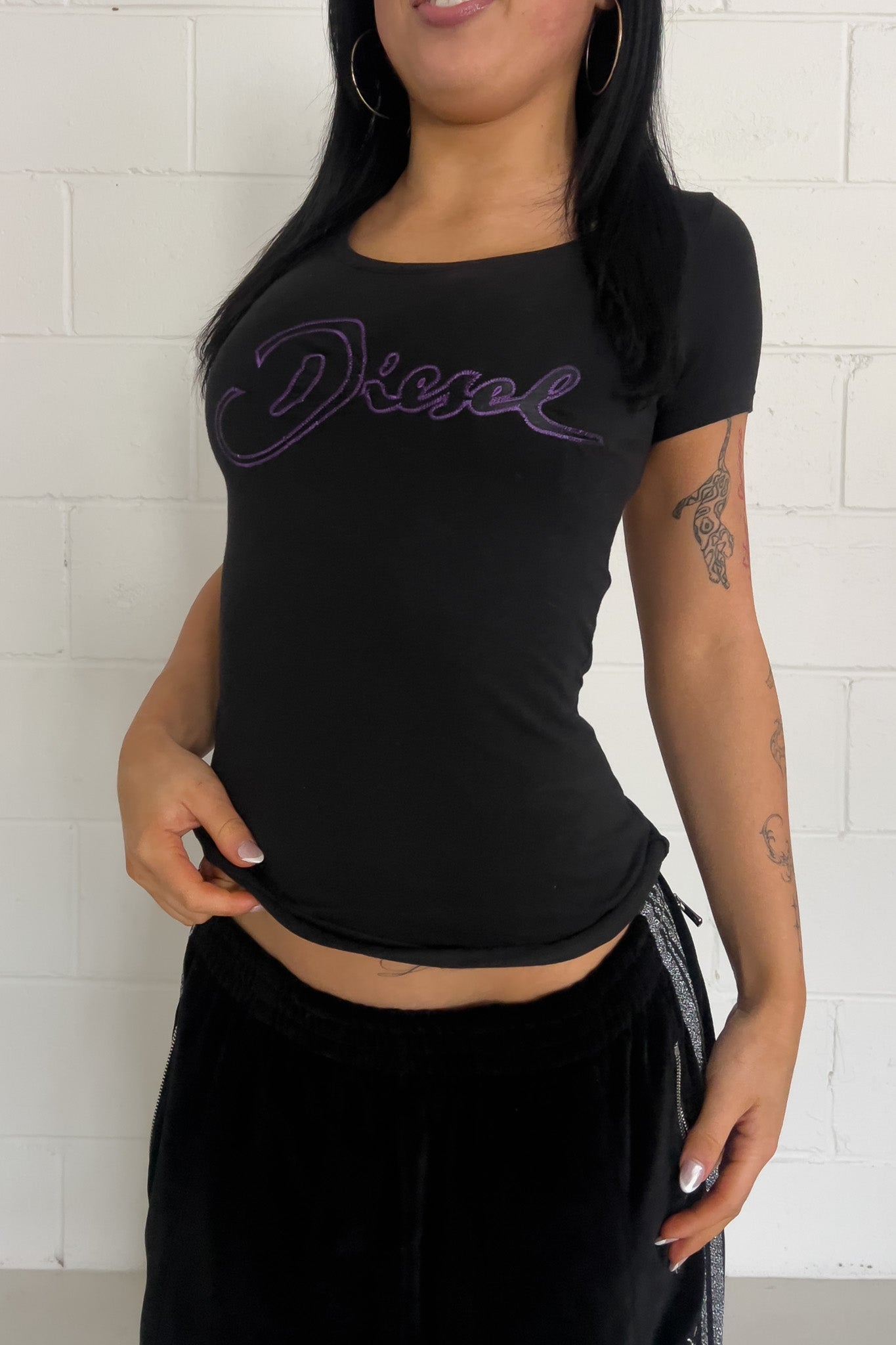 DIESEL black + purple top ★ Size labelled small