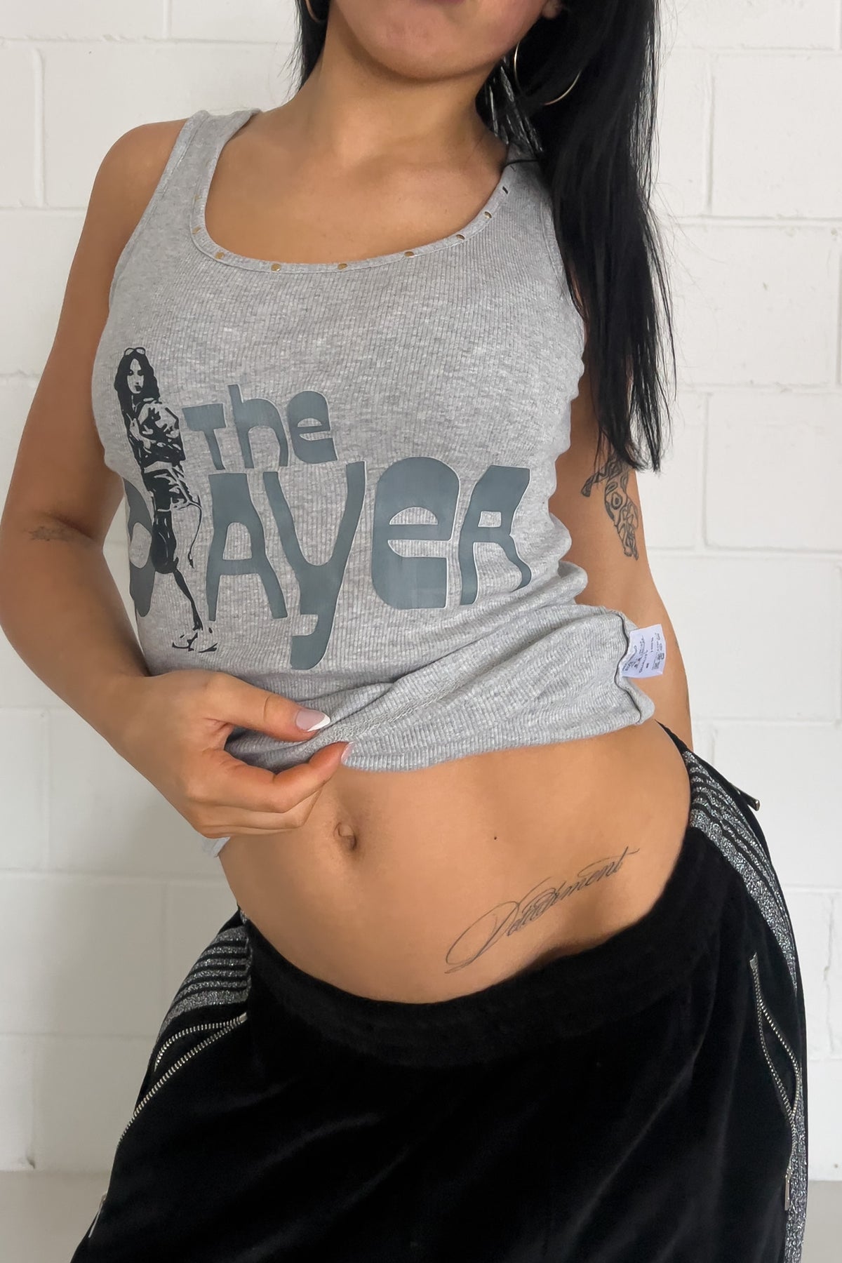 BLUE STRIVE grey graphic tank★ Size est small/medium