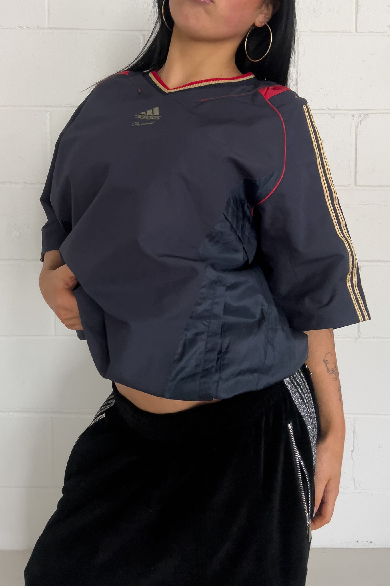 ADIDAS navy + gold track jersey★ Size labelled small