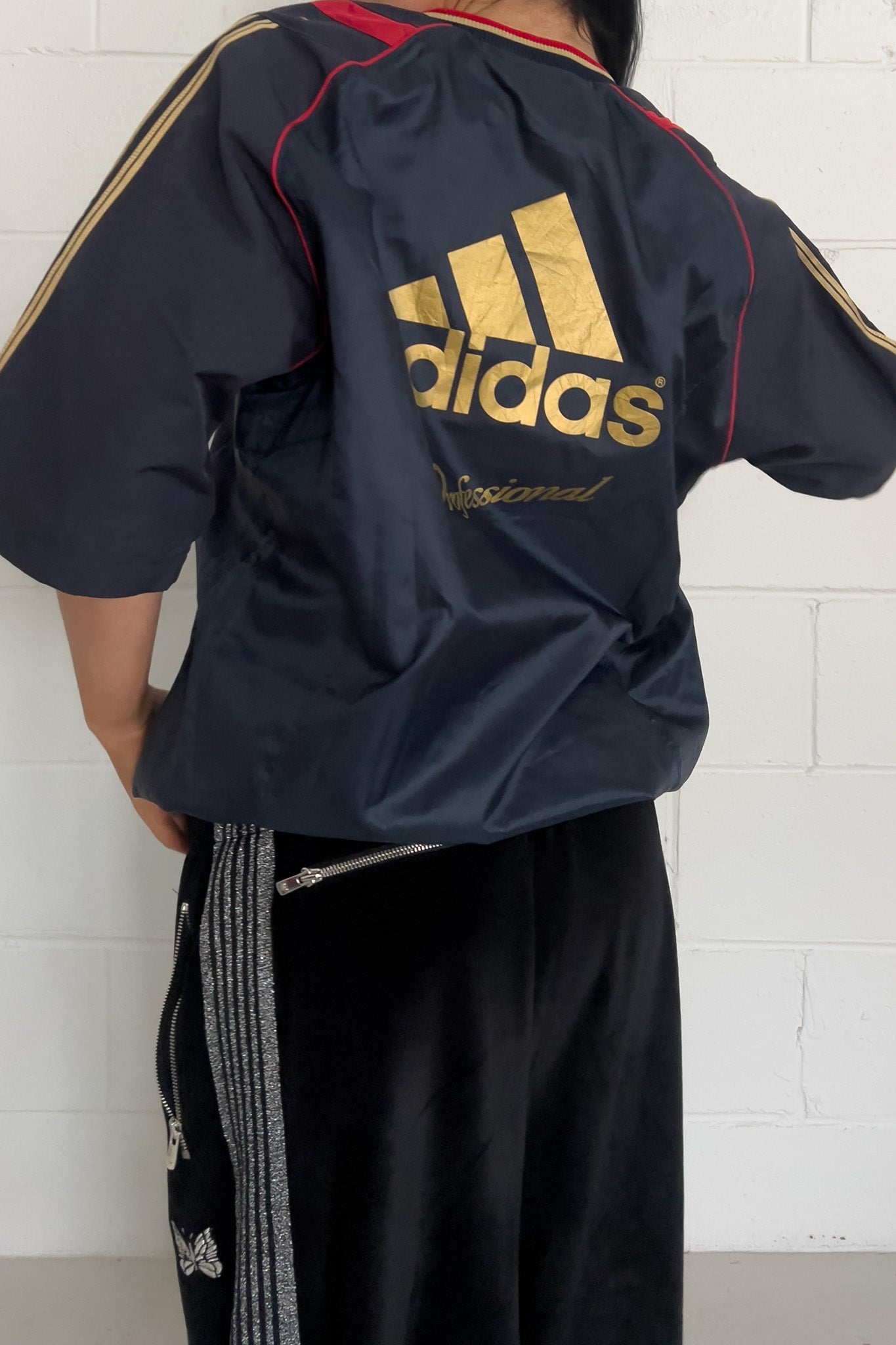 ADIDAS navy + gold track jersey★ Size labelled small