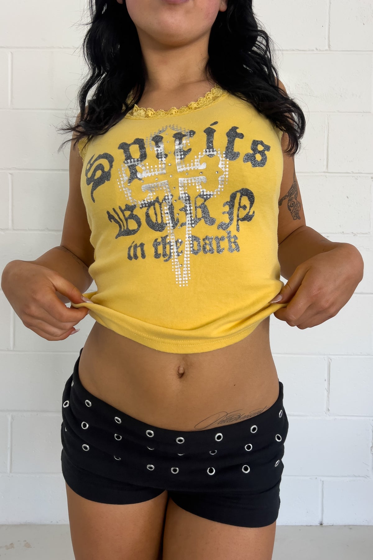 Marble waltz yellow tank ★ Size labelled large