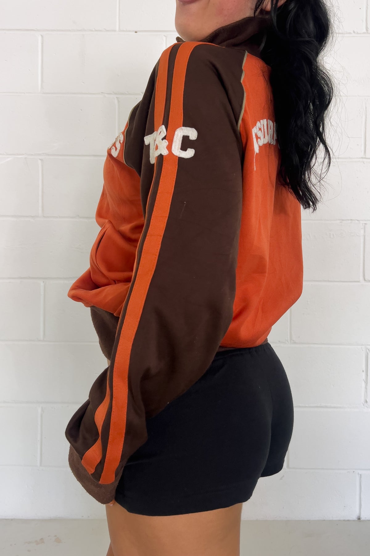 T&C SURF orange + brown sport jacket ★ Size labelled large