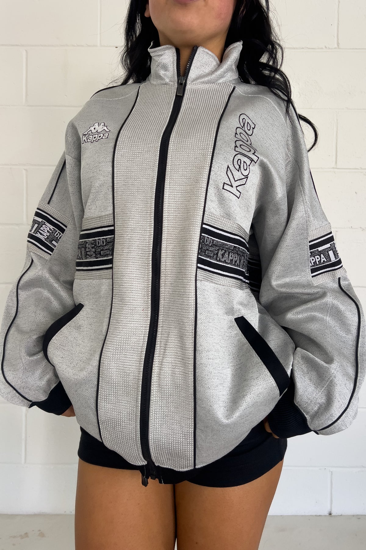 KAPPA silver sport jacket ★ Size est large