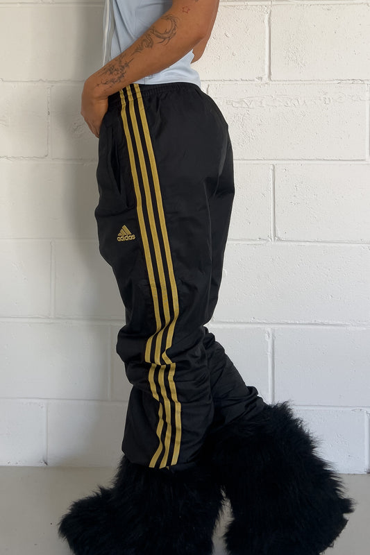 ADIDAS black + gold track pants ★ Size est small (labelled L)