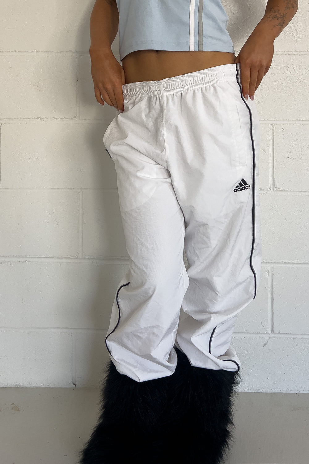 ADIDAS white track pants ★ Size labelled small