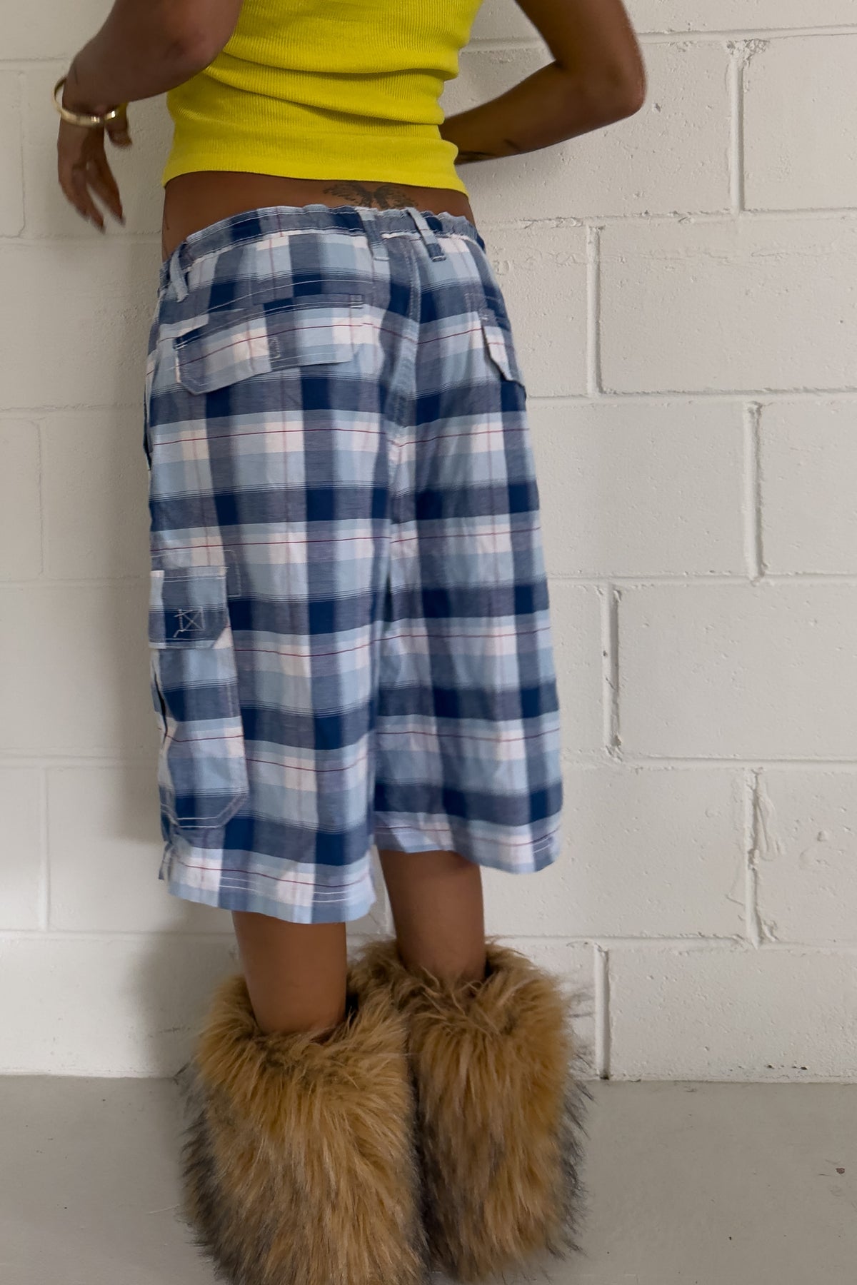 BASIC EDITIONS plaid short ★ One size adjustable waist