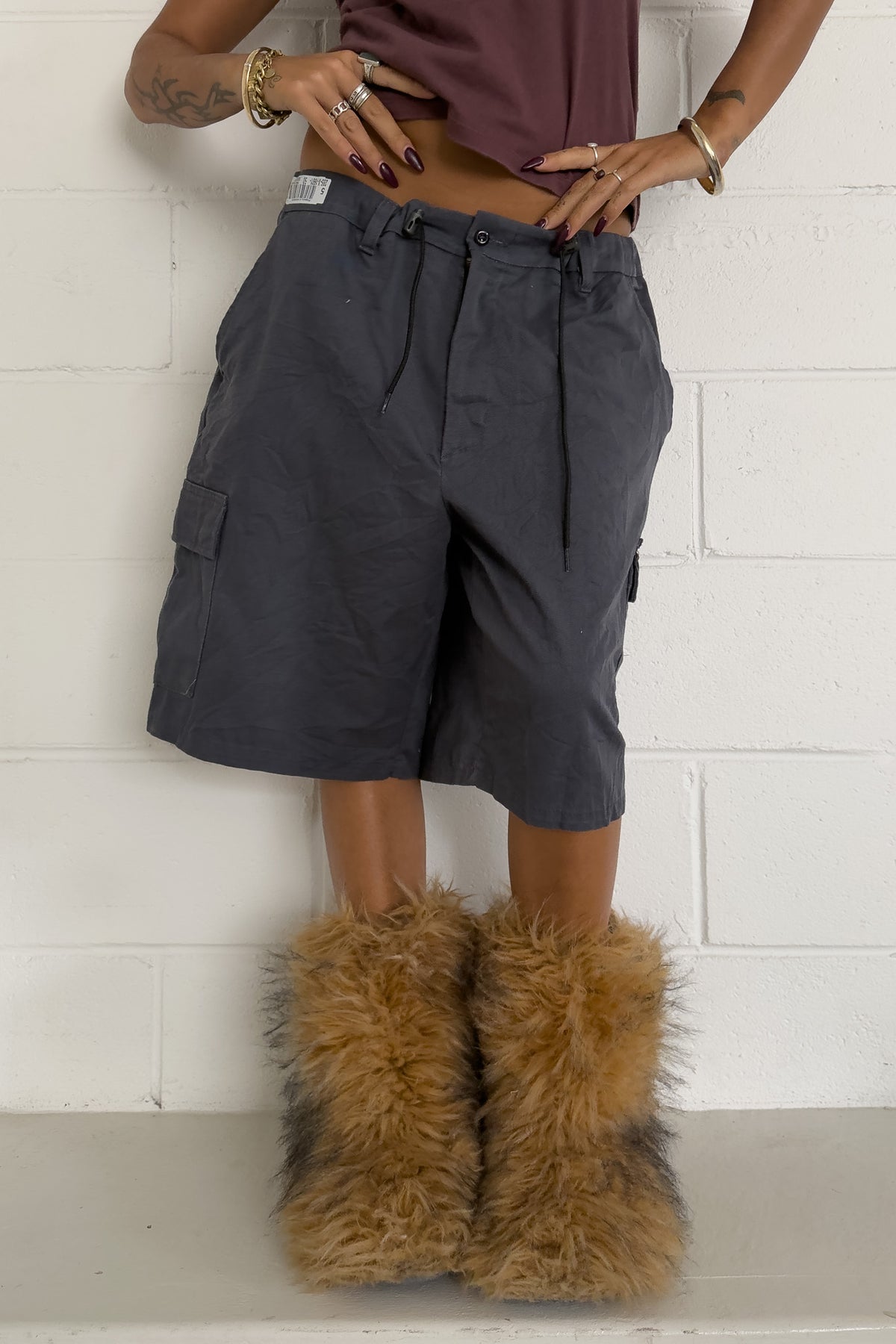 Navy baggy jorts ★ One size adjustable waist