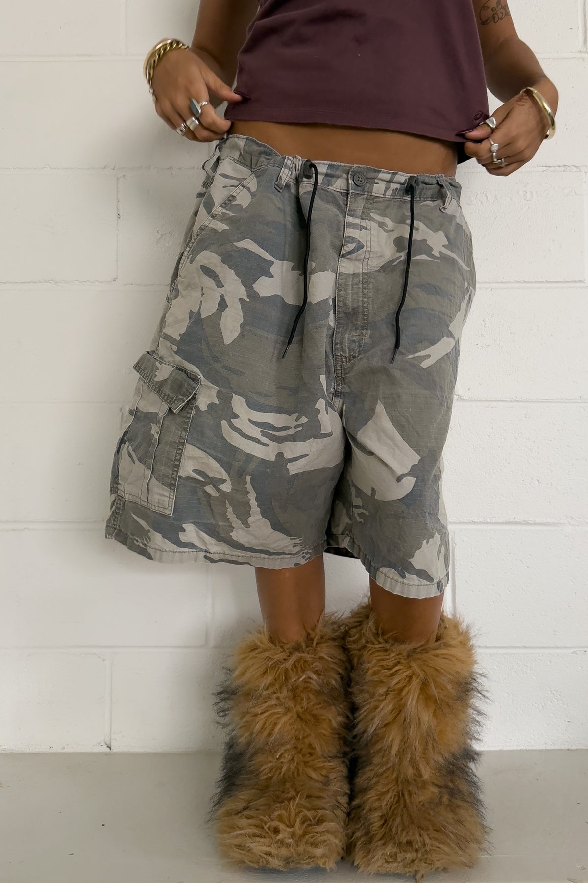 WRANGLER camo jorts ★ One size adjustable waist