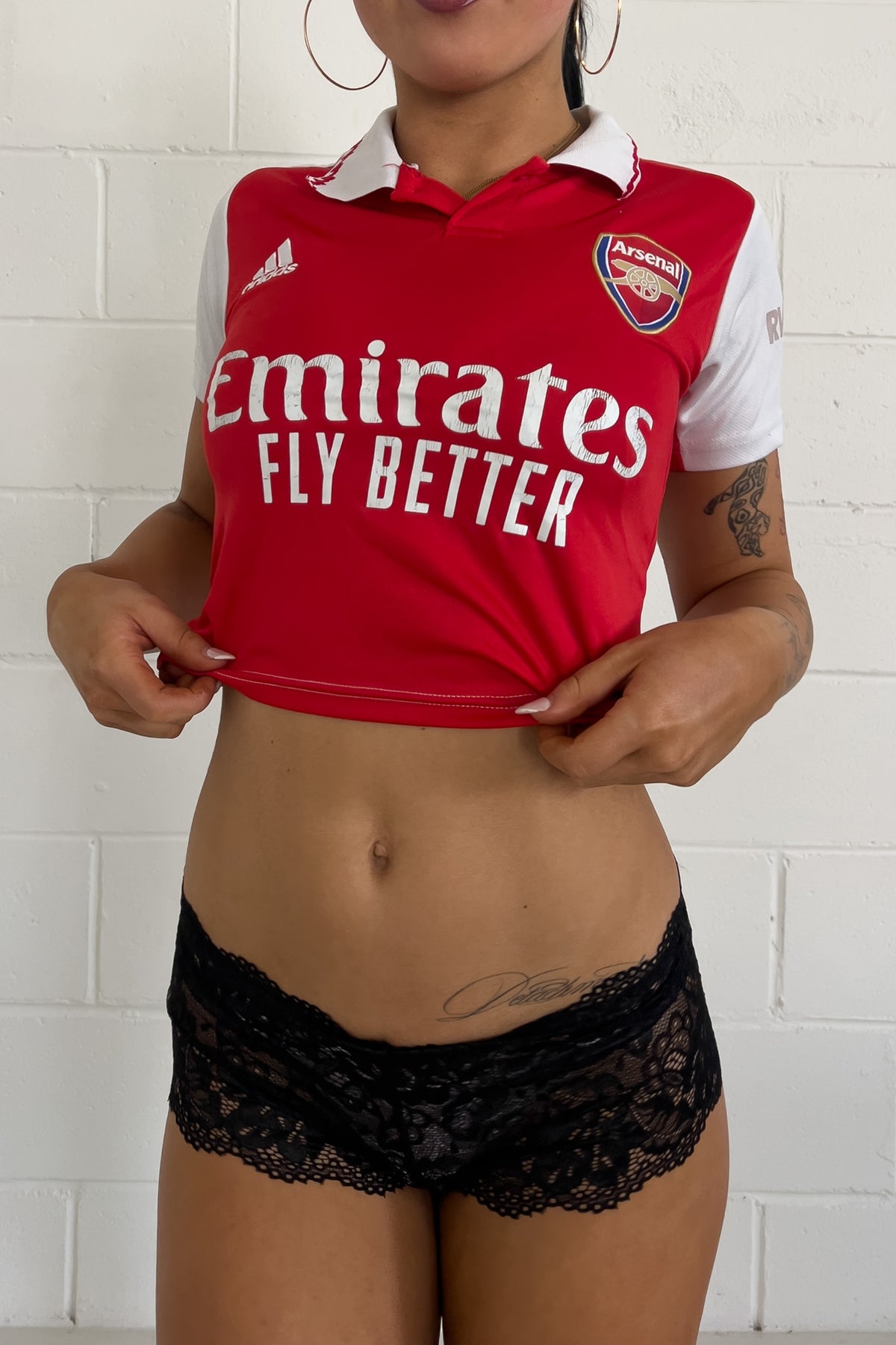 ADIDAS red (emirates) cropped jersey ★ Size estimated XS