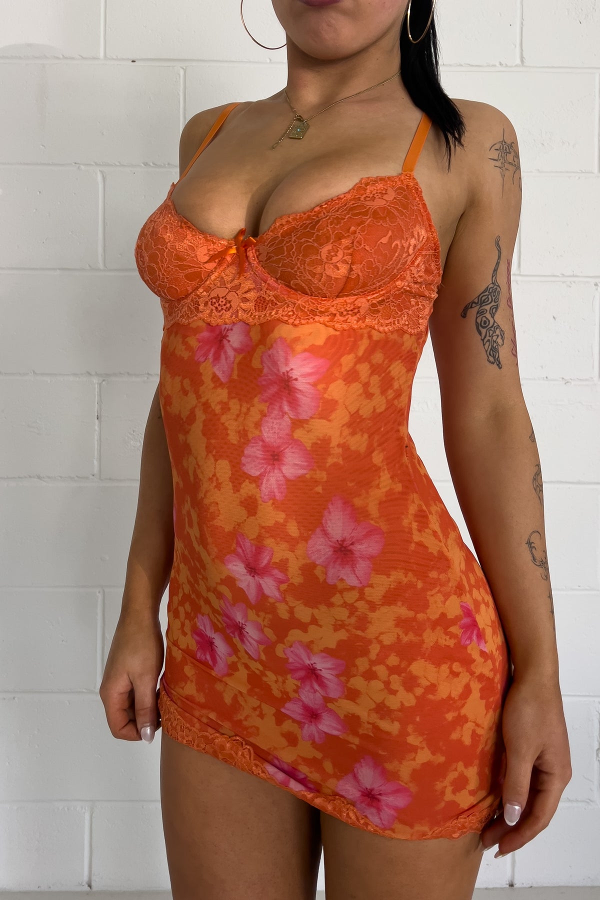 Orange festival cami dress ★ Size est small