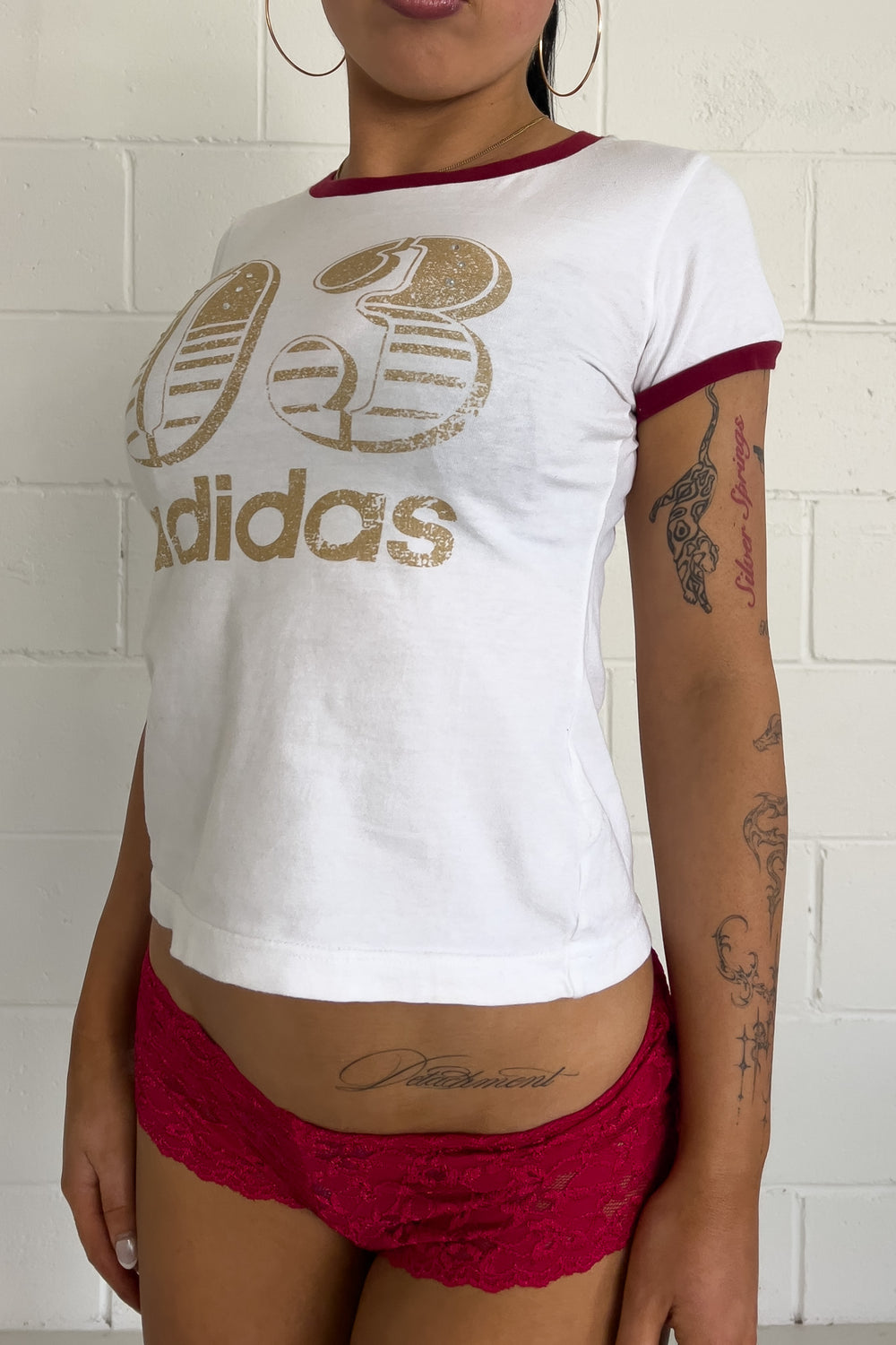 ADIDAS white "03" top ★ Size labelled small
