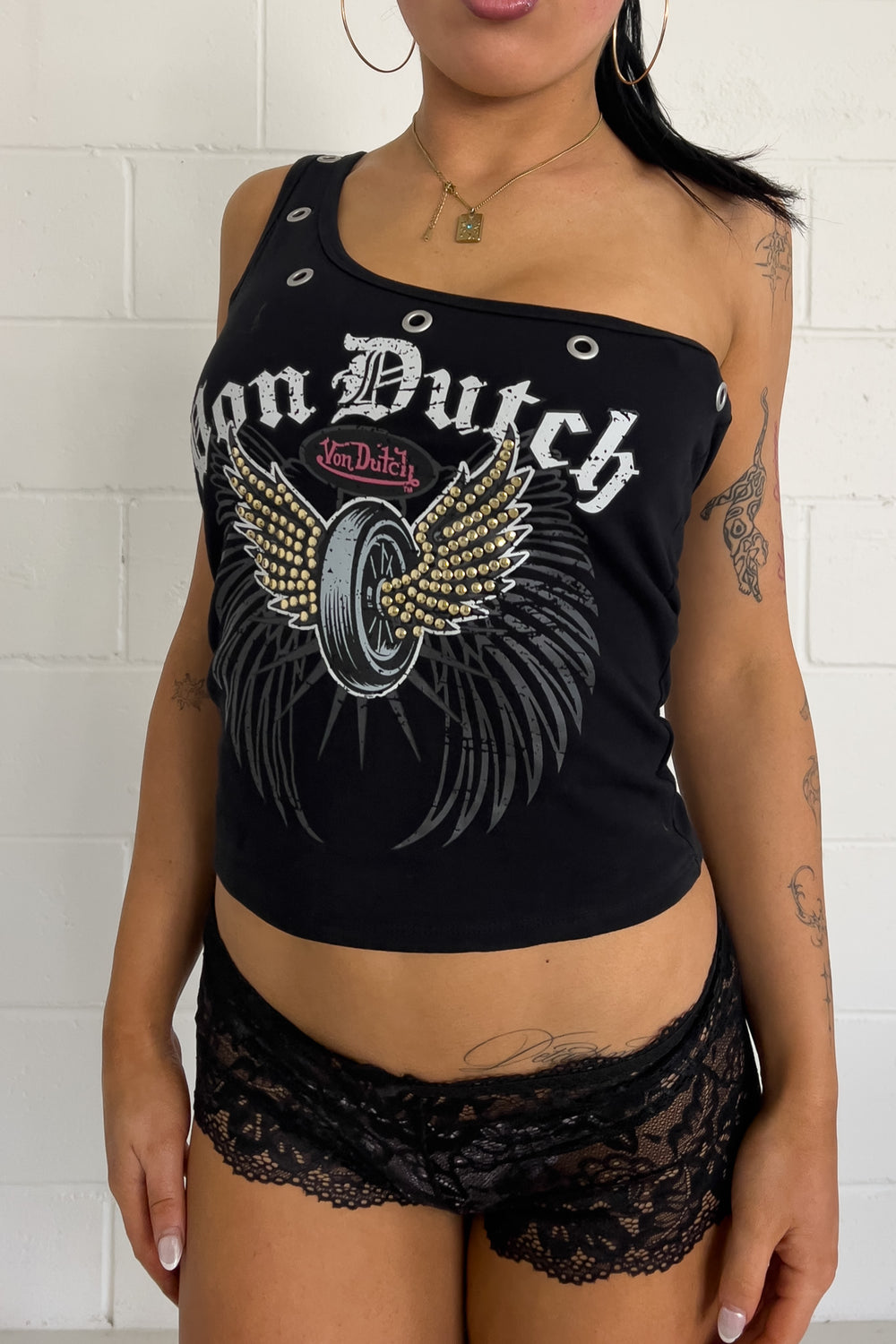 VONDUTCH black "wings" off-shoulder top ★ Size labelled medium