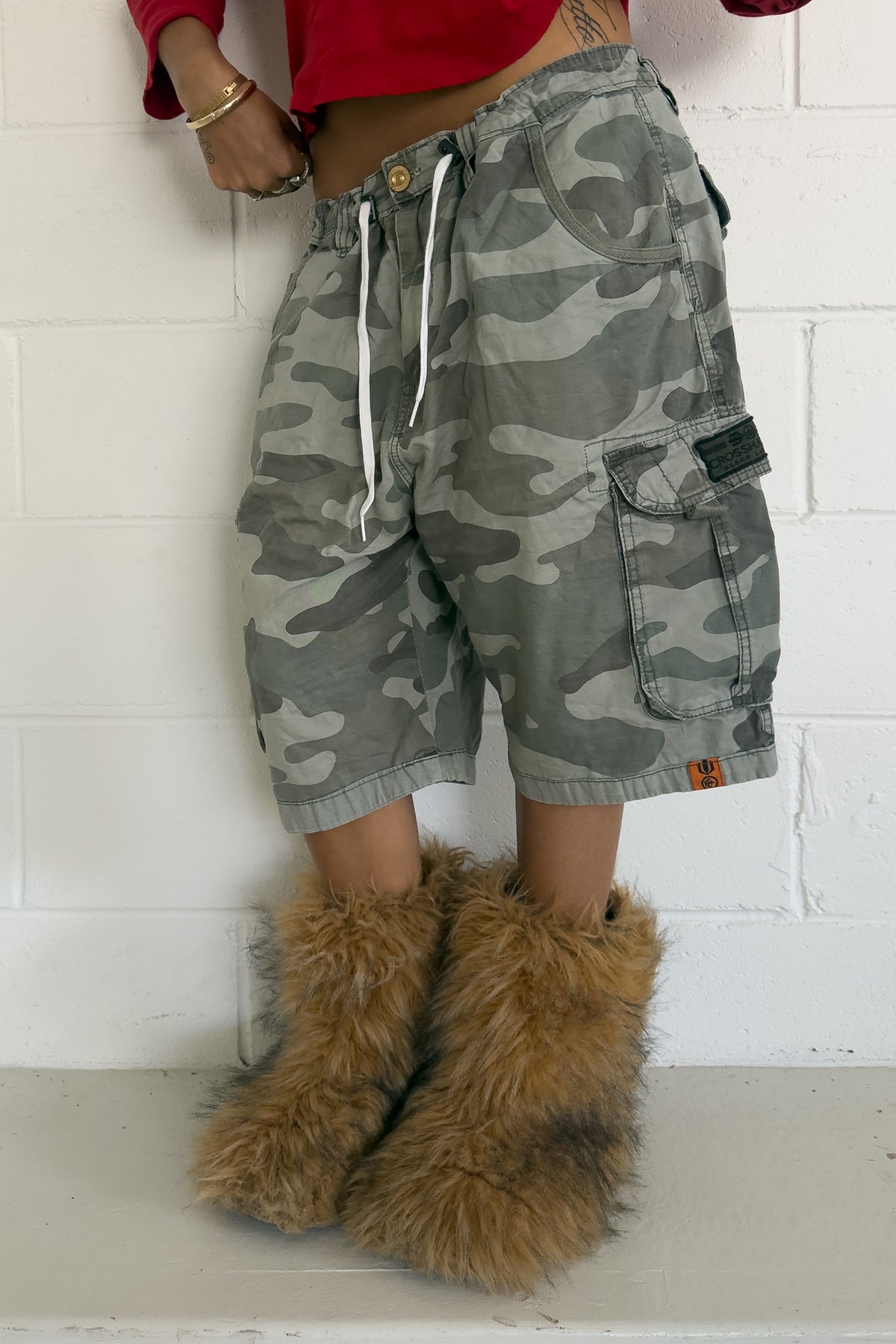 CROSSHATCH light camo shorts ★ one size adjustable waist