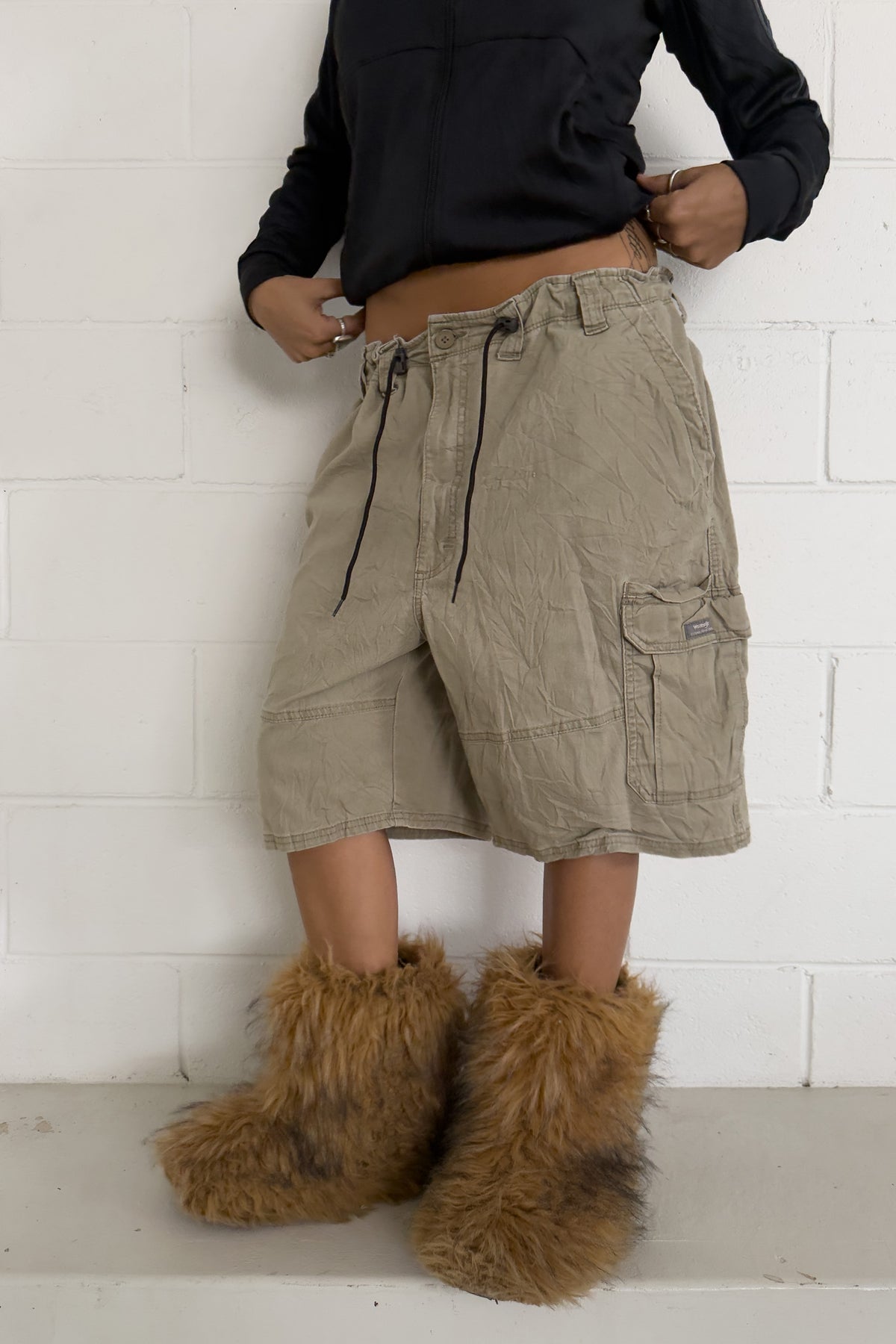 WRANGLER plain shorts ★ one size adjustable waist
